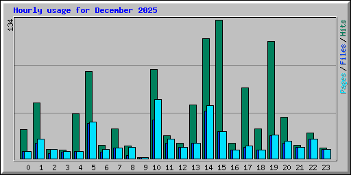 Hourly usage for December 2025